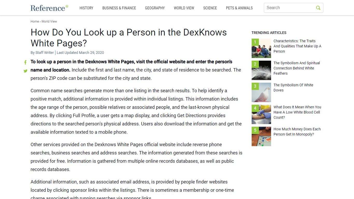 How Do You Look up a Person in the DexKnows White Pages? - Reference.com